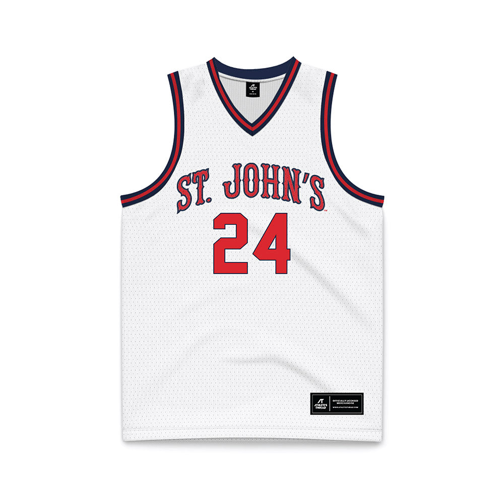 St. Johns - NCAA Men's Basketball : Zuby Ejiofor - White Basketball Jersey