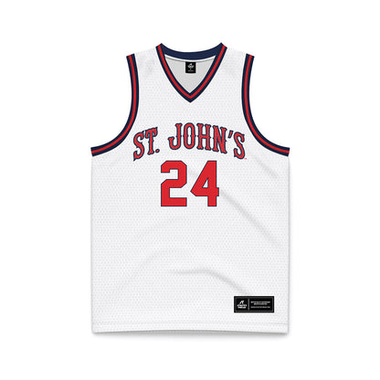 St. Johns - NCAA Men's Basketball : Zuby Ejiofor - White Basketball Jersey