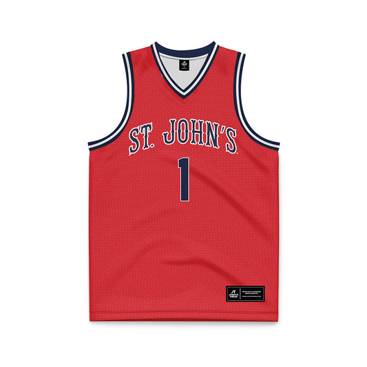 St. Johns - NCAA Men's Basketball : Dillon Mitchell - Red Basketball Jersey-0