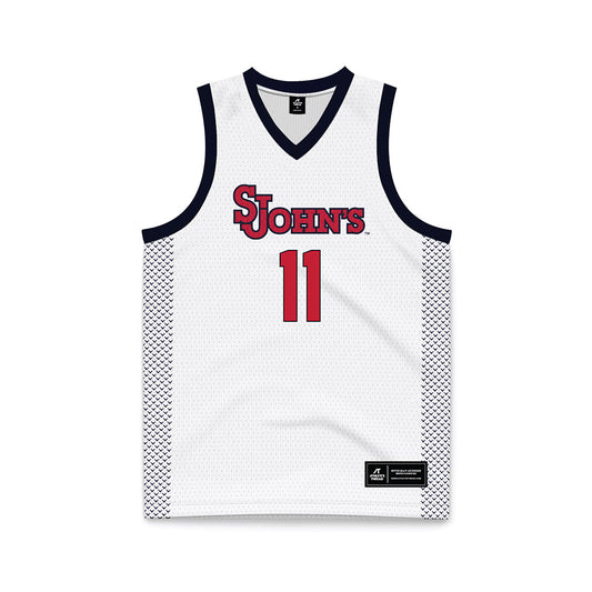St. Johns - NCAA Women's Basketball : Janeya Grant - White Basketball Jersey-0