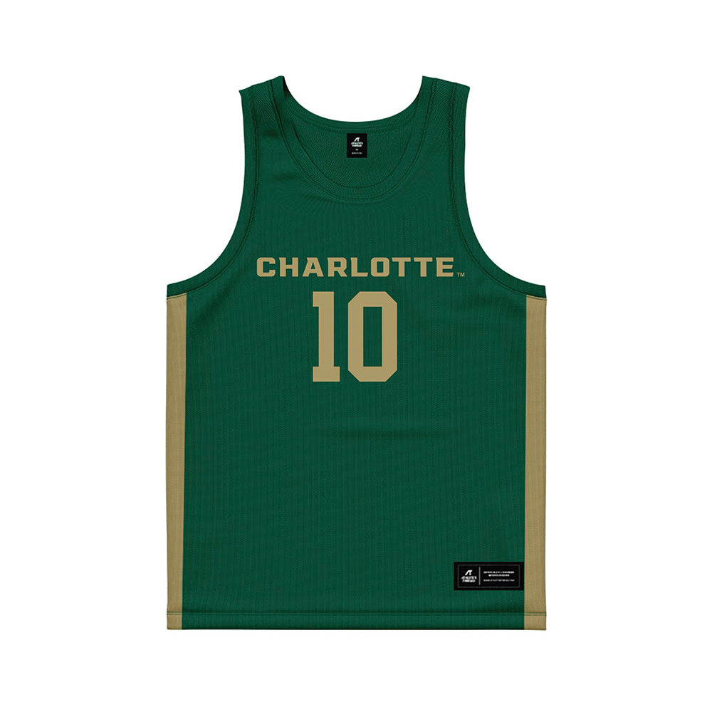 UNC Charlotte - NCAA Women's Basketball : Janavia Gage - Green Basketball Jersey-0