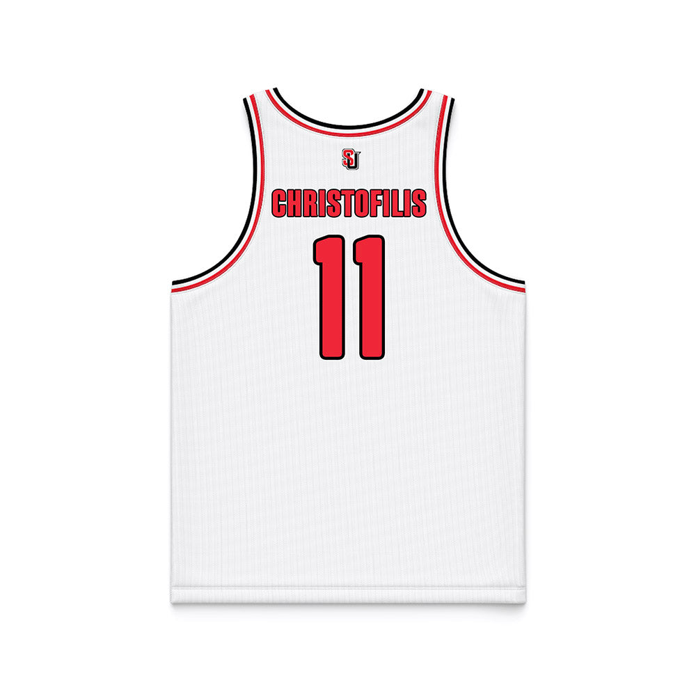 Seattle - NCAA Men's Basketball : John Christofilis - Basketball Jersey White