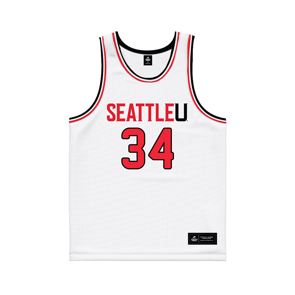 Seattle - NCAA Men's Basketball : Austin Maurer - White Basketball Jersey-0