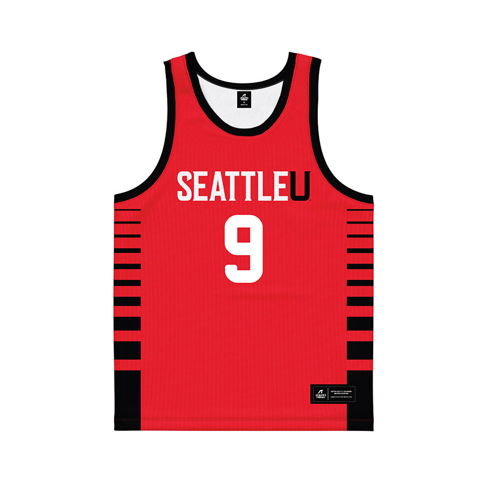 Seattle - NCAA Men's Basketball : Stratos Papastavrou - Red Basketball Jersey-0