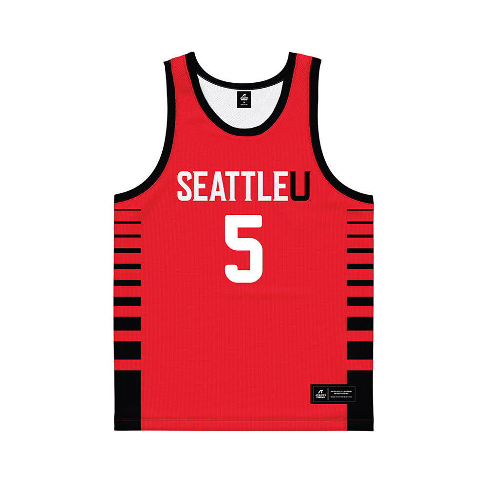 Seattle - NCAA Men's Basketball : Jojo Murphy - Red Basketball Jersey-0