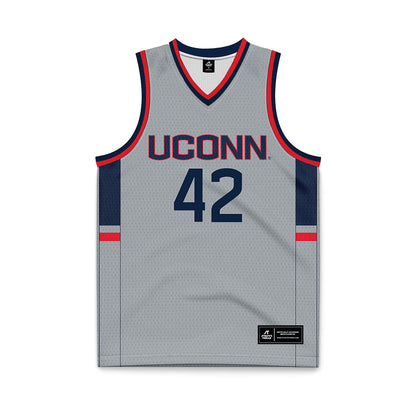 UConn - Men's Basketball Legends : Khalid El-Amin - Grey Basketball Jersey-0