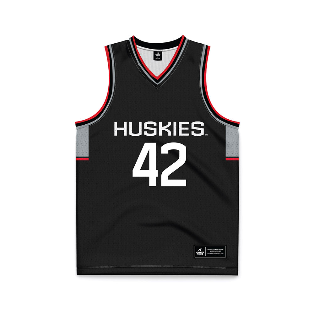 UConn - Men's Basketball Legends : Khalid El-Amin - Black Basketball Jersey-0