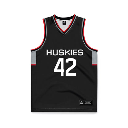UConn - Men's Basketball Legends : Khalid El-Amin - Black Basketball Jersey-0