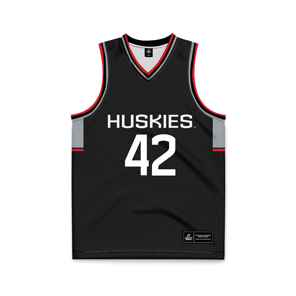 UConn - Men's Basketball Legends : Khalid El-Amin - Black Basketball Jersey-0