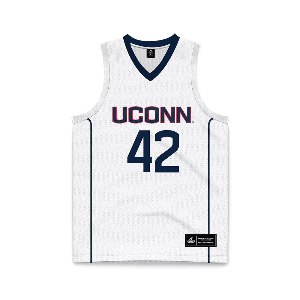 UConn - Men's Basketball Legends : Khalid El-Amin - White Basketball Jersey-0