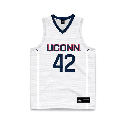 UConn - Men's Basketball Legends : Khalid El-Amin - White Basketball Jersey-0