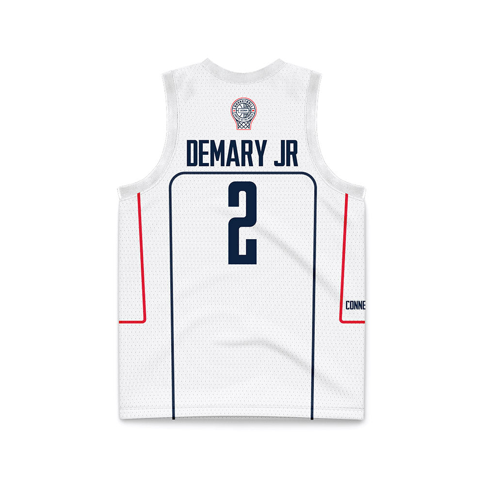 UConn - NCAA Men's Basketball : Silas Demary Jr - White Basketball Jersey-1