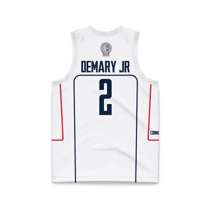 UConn - NCAA Men's Basketball : Silas Demary Jr - White Basketball Jersey-1