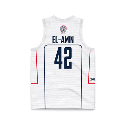 UConn - Men's Basketball Legends : Khalid El-Amin - White Basketball Jersey-1