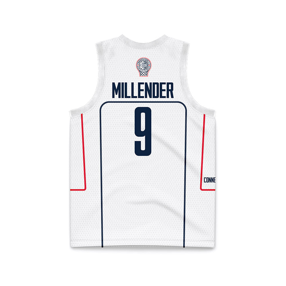 UConn - NCAA Men's Basketball : Alec Millender - White Basketball Jersey-1