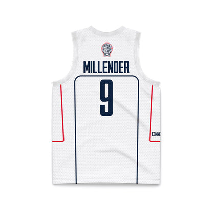 UConn - NCAA Men's Basketball : Alec Millender - White Basketball Jersey-1