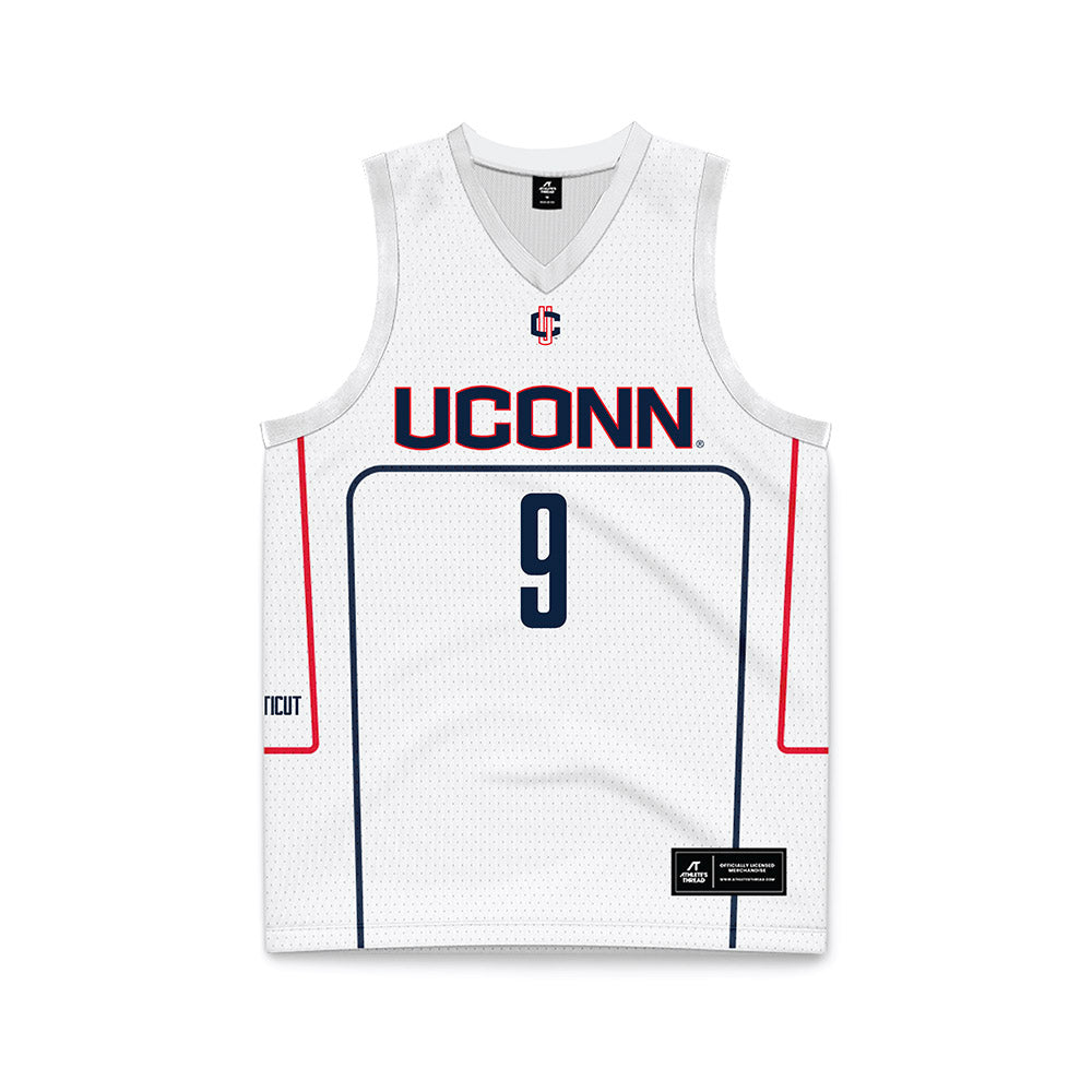 UConn - NCAA Men's Basketball : Na'Jai Hines - White Basketball Jersey-0