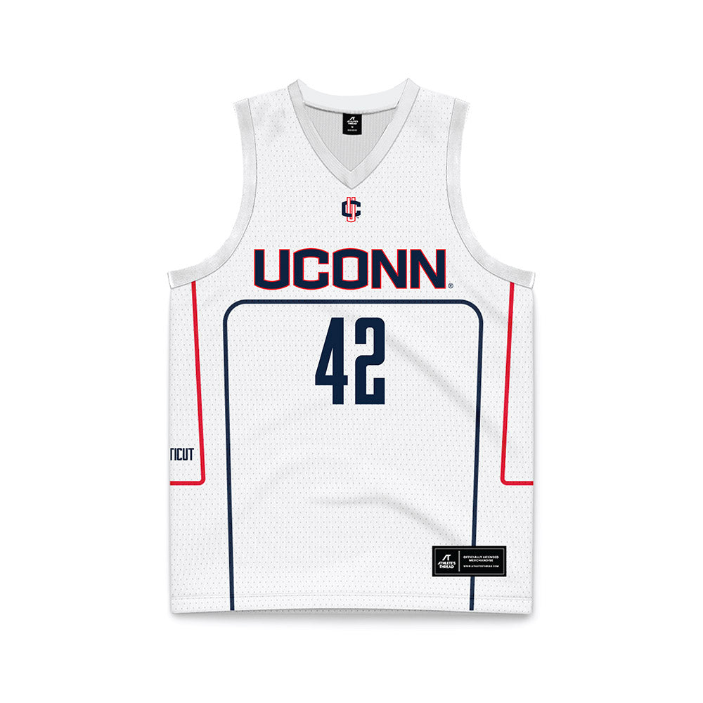 UConn - Men's Basketball Legends : Khalid El-Amin - White Basketball Jersey-0