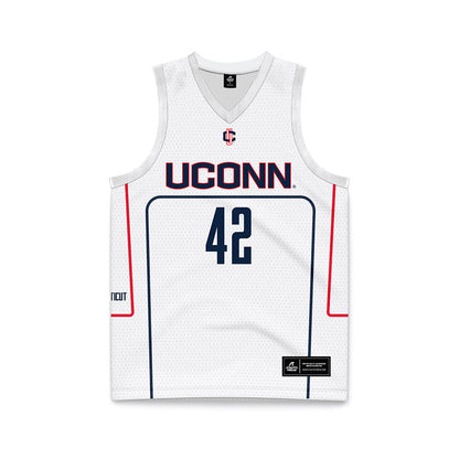 UConn - Men's Basketball Legends : Khalid El-Amin - White Basketball Jersey-0
