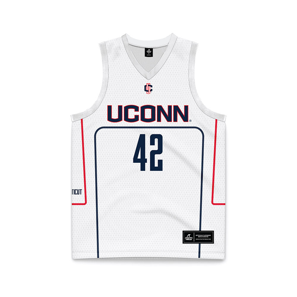 UConn - Men's Basketball Legends : Khalid El-Amin - White Basketball Jersey-0