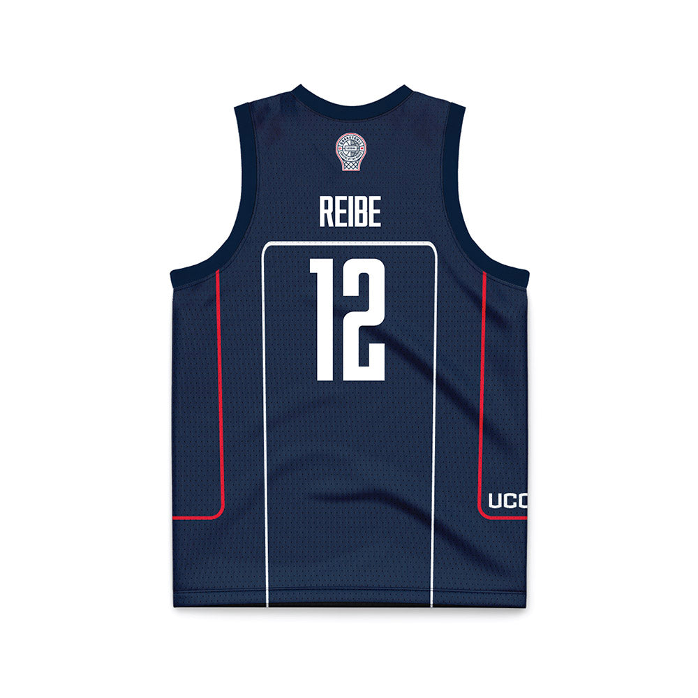 UConn - NCAA Men's Basketball : Eric Reibe - Navy Basketball Jersey-1