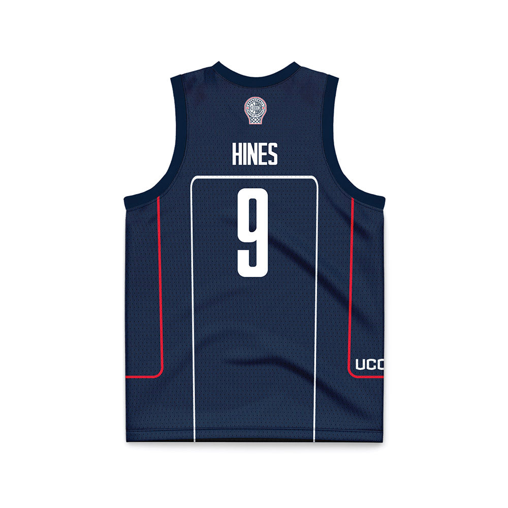 UConn - NCAA Men's Basketball : Na'Jai Hines - Navy Basketball Jersey-1