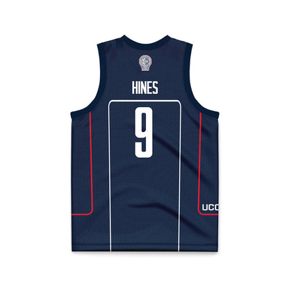 UConn - NCAA Men's Basketball : Na'Jai Hines - Navy Basketball Jersey-1