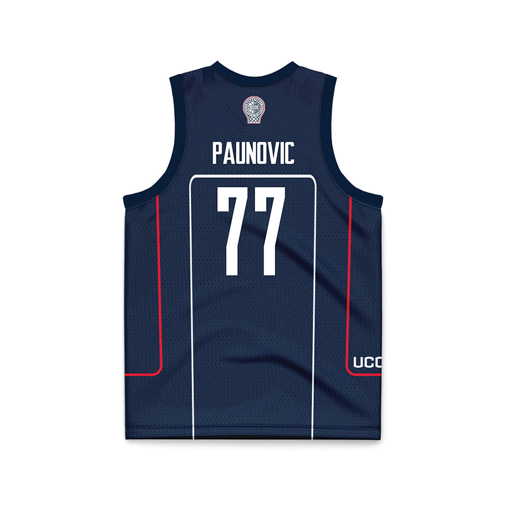 UConn - NCAA Men's Basketball : Uros Paunovic - Navy Basketball Jersey-1