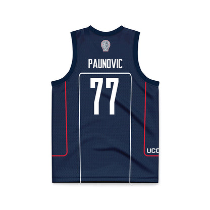 UConn - NCAA Men's Basketball : Uros Paunovic - Navy Basketball Jersey-1