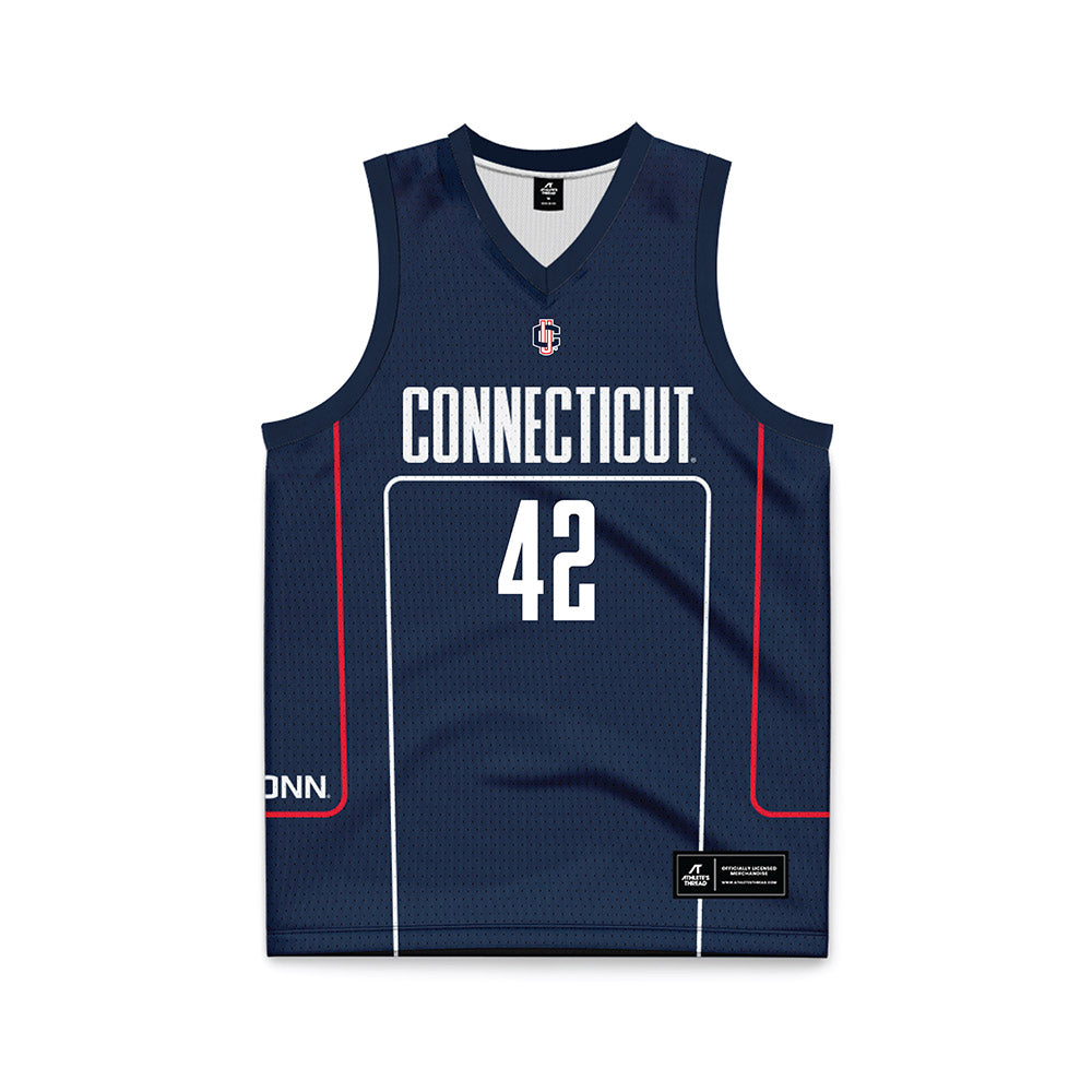UConn - Men's Basketball Legends : Khalid El-Amin - Navy Basketball Jersey-0