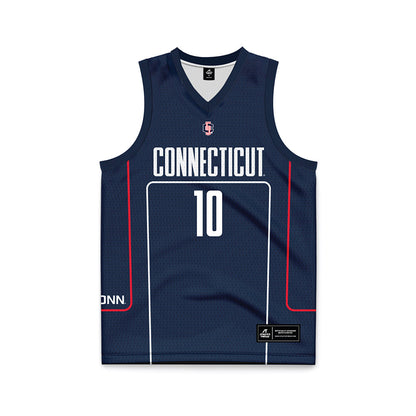 UConn - NCAA Men's Basketball : Rrezon Elezaj - Navy Basketball Jersey-0