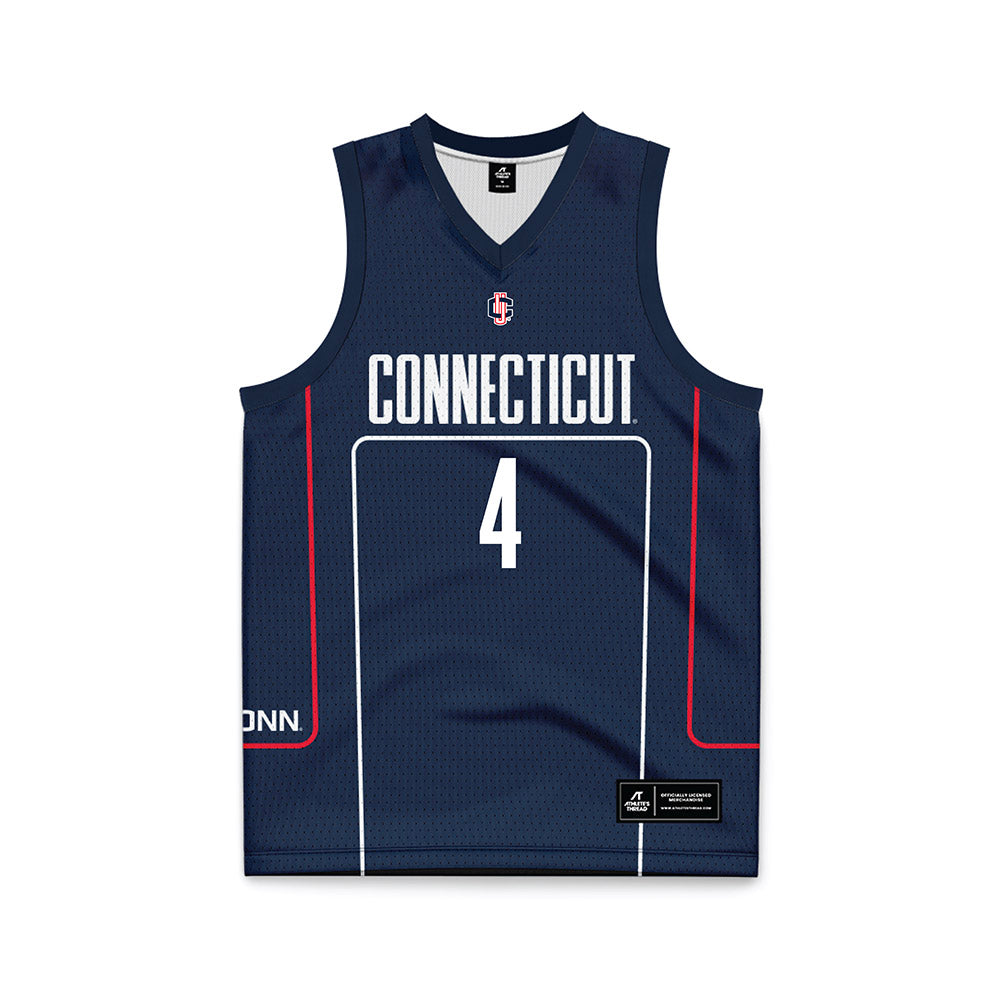 UConn - NCAA Men's Basketball : Dwayne Koroma - Navy Basketball Jersey-0