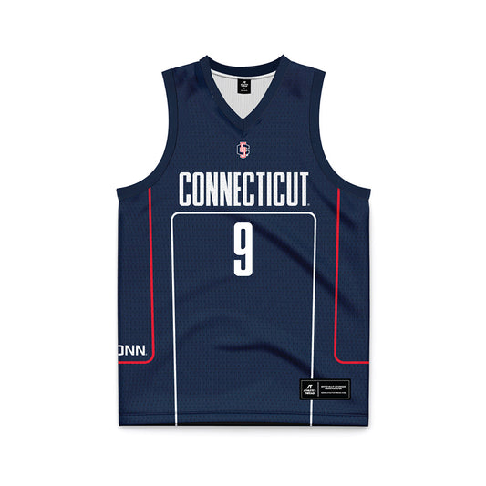 UConn - NCAA Men's Basketball : Alec Millender - Navy Basketball Jersey-0