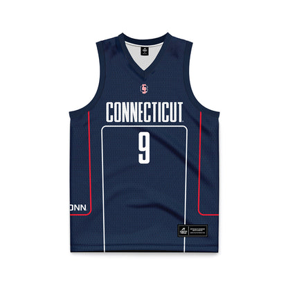 UConn - NCAA Men's Basketball : Na'Jai Hines - Navy Basketball Jersey-0