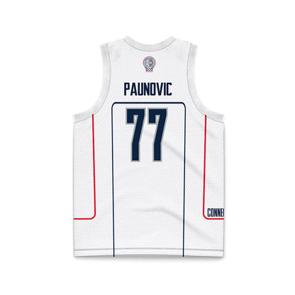 UConn - NCAA Men's Basketball : Uros Paunovic - Grey Basketball Jersey-1