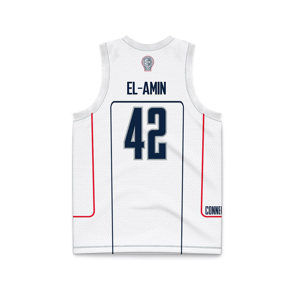 UConn - Men's Basketball Legends : Khalid El-Amin - Grey Basketball Jersey-1