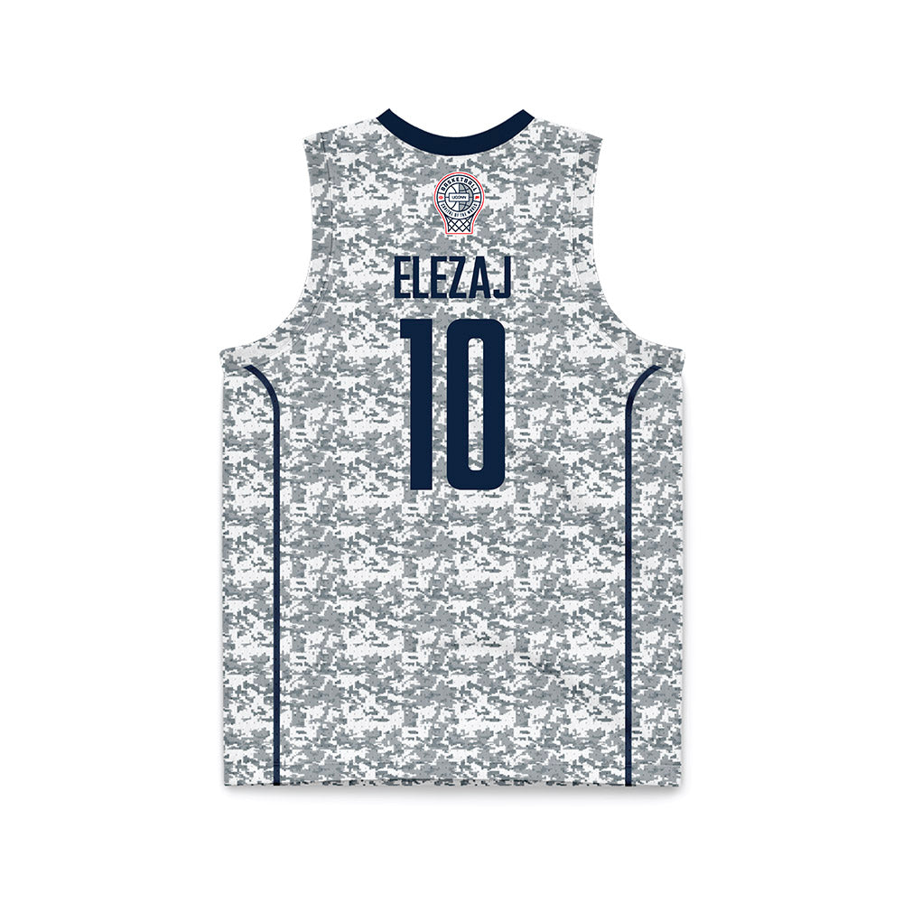 UConn - NCAA Men's Basketball : Rrezon Elezaj - White Camo Basketball Jersey-1