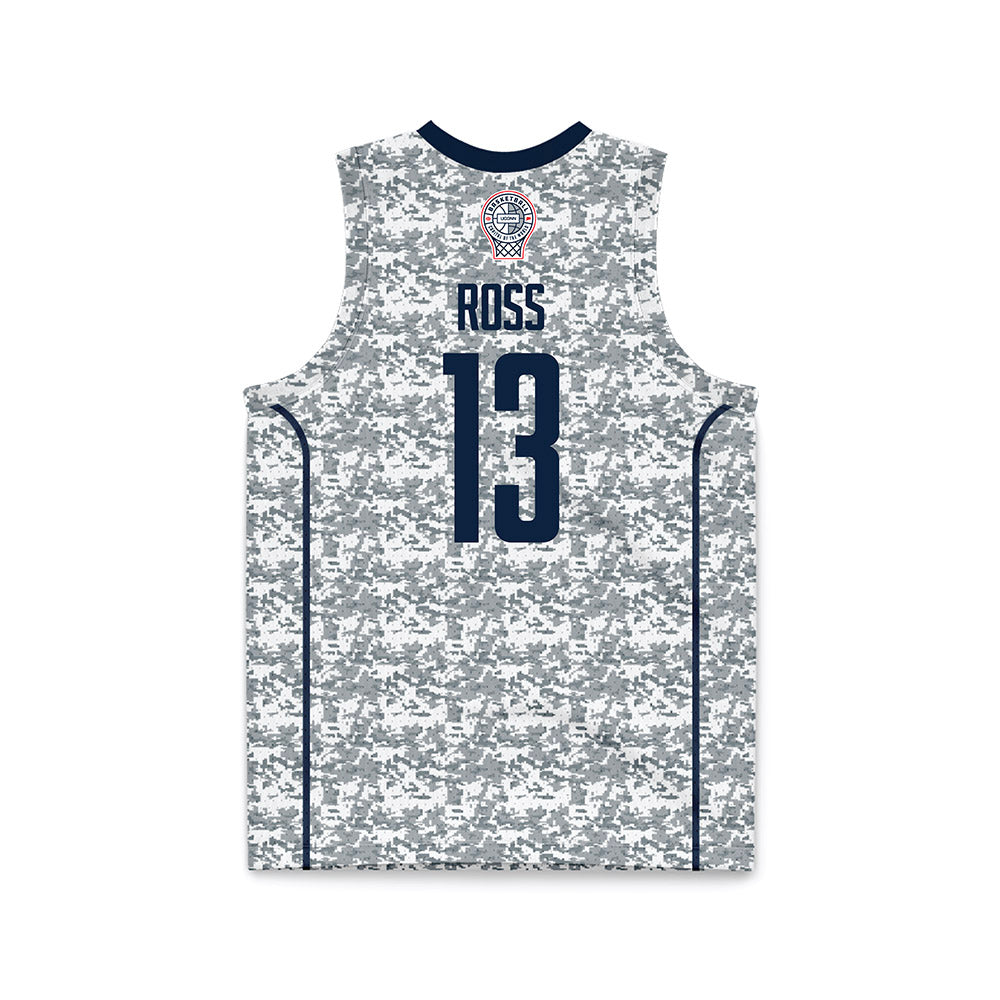 UConn - NCAA Men's Basketball : Jacob ROSS - White Camo Basketball Jersey-1
