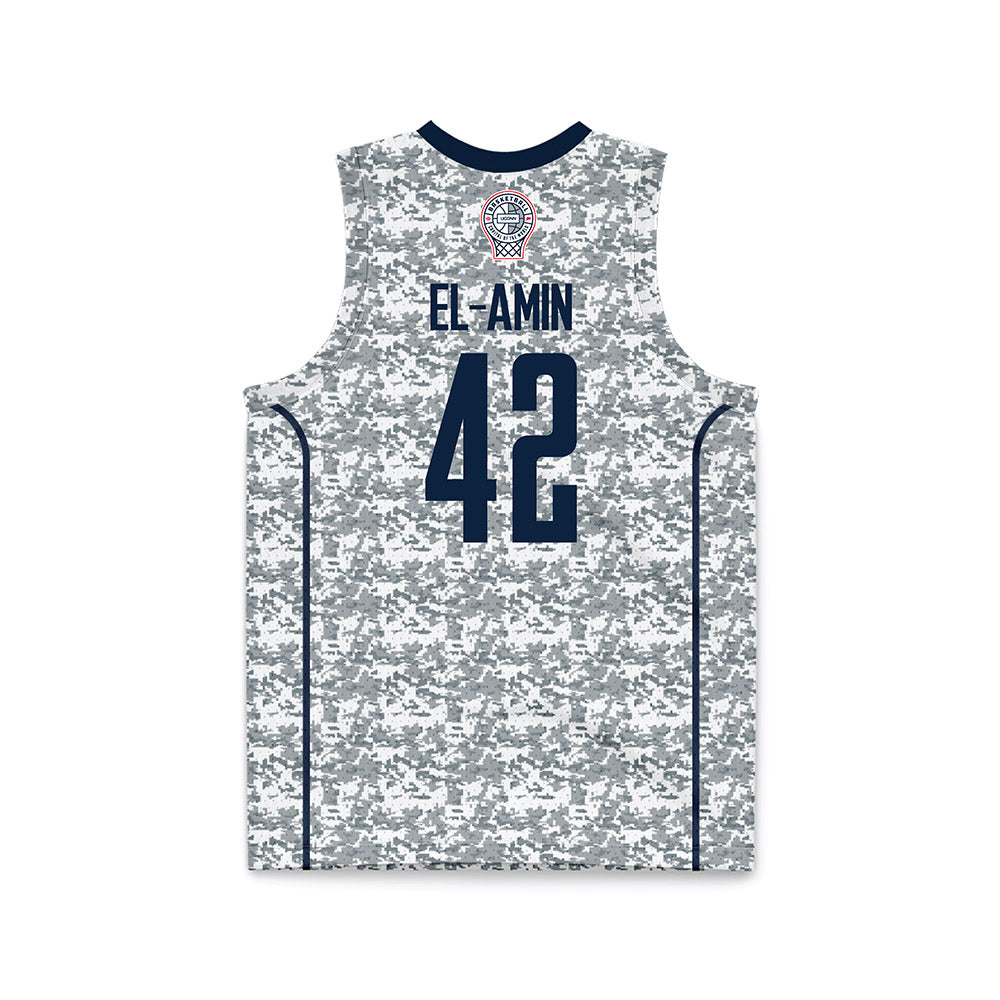 UConn - Men's Basketball Legends : Khalid El-Amin - White Camo Basketball Jersey-1