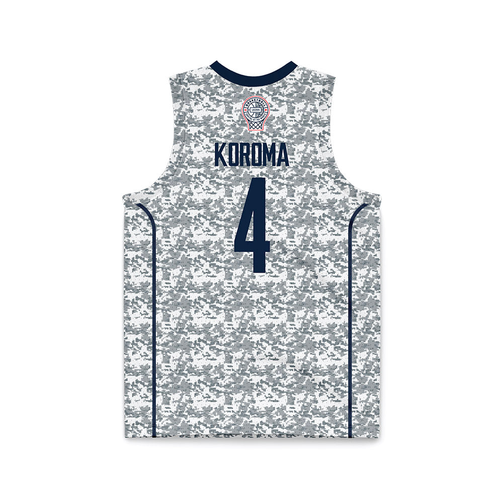 UConn - NCAA Men's Basketball : Dwayne Koroma - White Camo Basketball Jersey-1