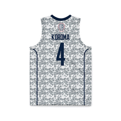 UConn - NCAA Men's Basketball : Dwayne Koroma - White Camo Basketball Jersey-1