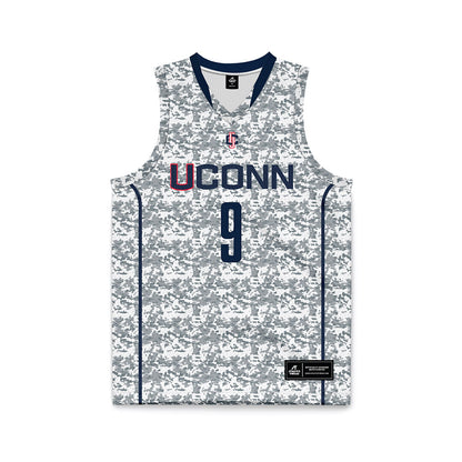 UConn - NCAA Men's Basketball : Na'Jai Hines - White Camo Basketball Jersey-0