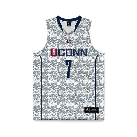 UConn - NCAA Men's Basketball : Jaye Nash - White Camo Basketball Jersey-0
