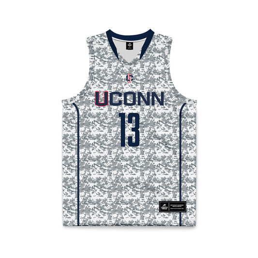 UConn - NCAA Men's Basketball : Jacob ROSS - White Camo Basketball Jersey-0