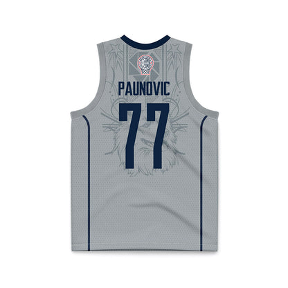 UConn - NCAA Men's Basketball : Uros Paunovic - Grey Basketball Jersey-1