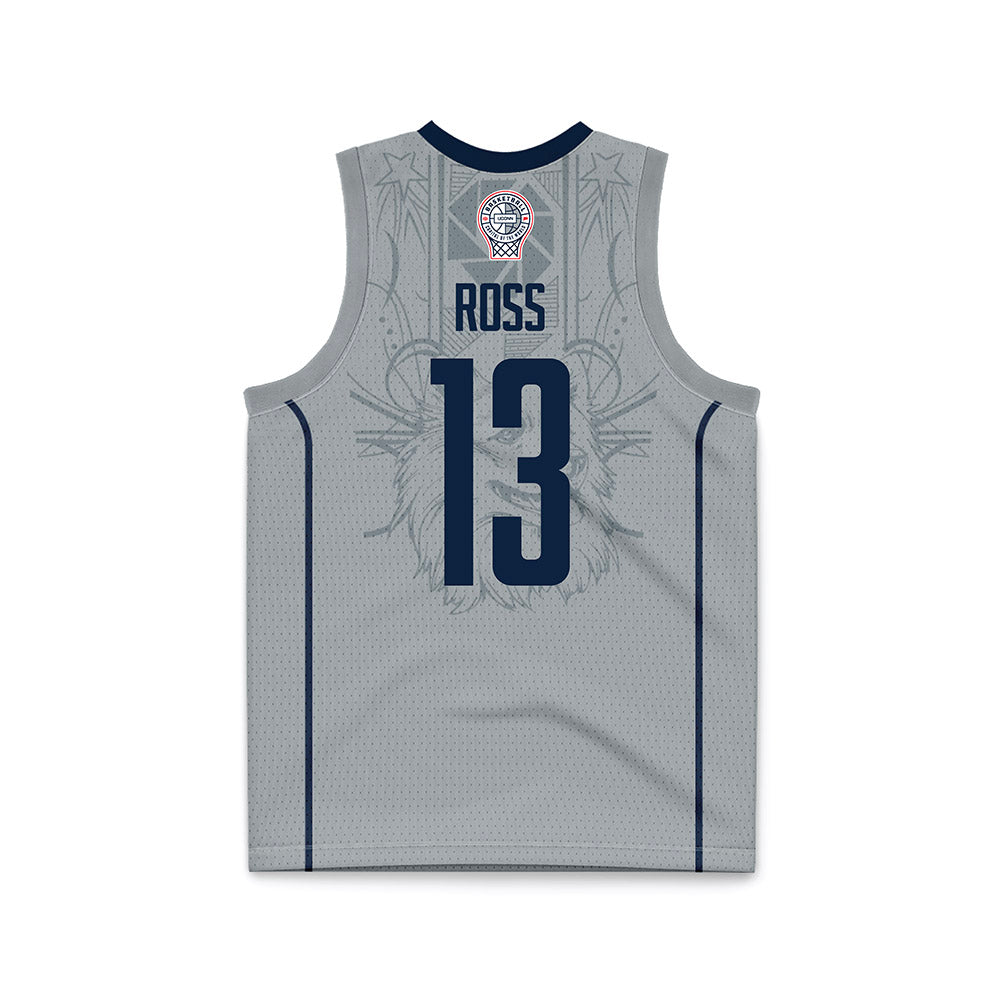 UConn - NCAA Men's Basketball : Jacob ROSS - Grey Basketball Jersey-1