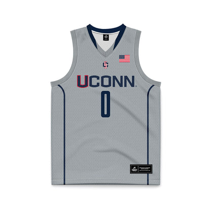 UConn - NCAA Men's Basketball : Malachi Smith - Grey Basketball Jersey-0
