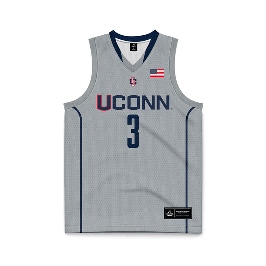 UConn - NCAA Men's Basketball : Colben Landrew - Grey Basketball Jersey-0