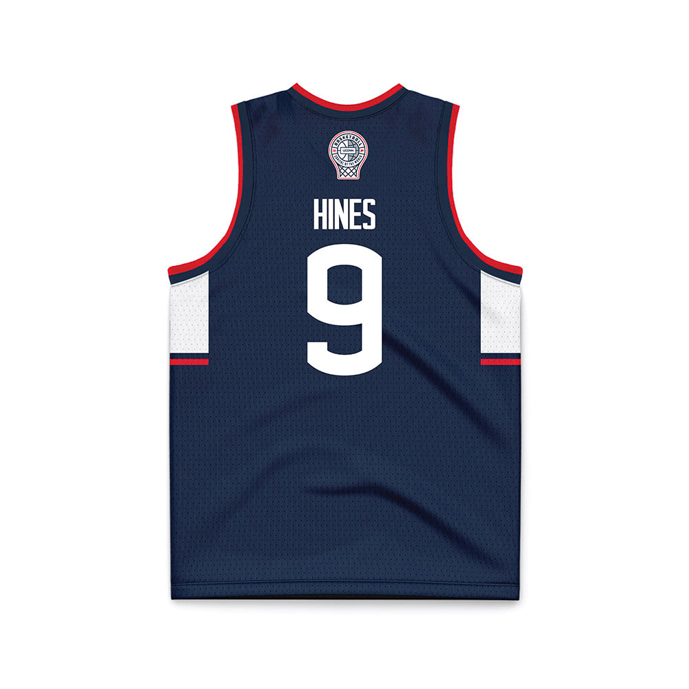 UConn - NCAA Men's Basketball : Na'Jai Hines - Navy Basketball Jersey-1