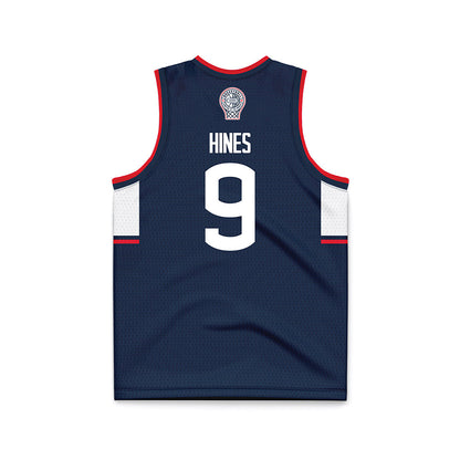 UConn - NCAA Men's Basketball : Na'Jai Hines - Navy Basketball Jersey-1